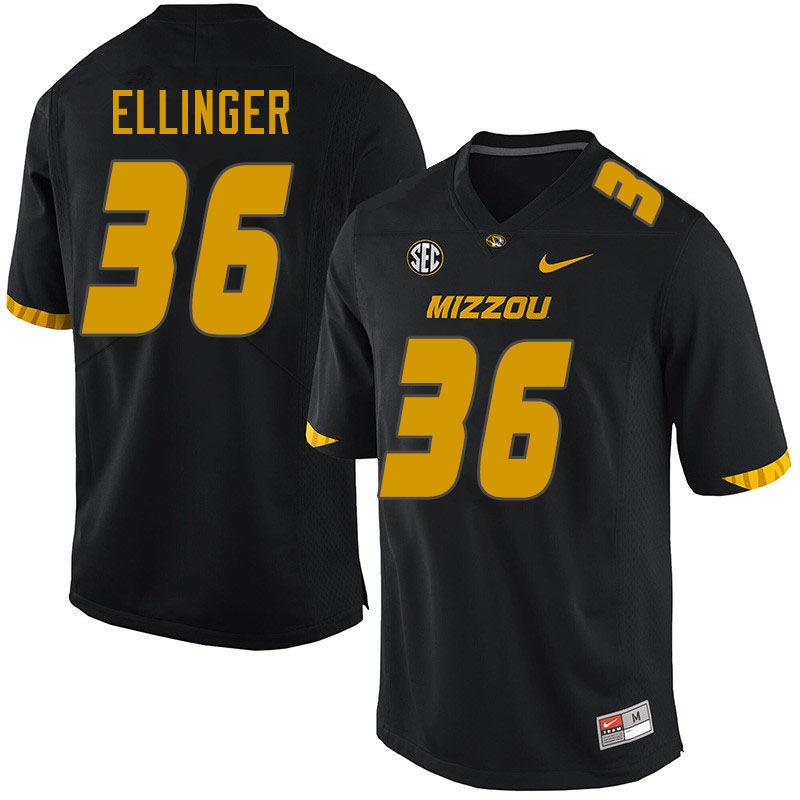 Men #36 Daniel Ellinger Missouri Tigers College Football Jerseys Sale-Black